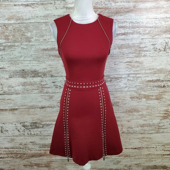 MICHAEL MICHAEL KORS Dark Brandy Ponte Stud Dress - Picture 5 of 8